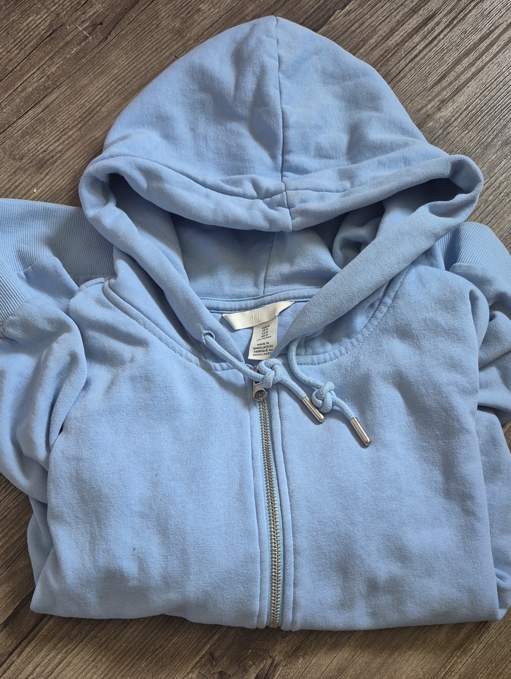 H&M Basic Baby Blue Cotton Zip Up